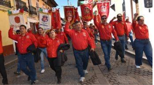 Mineros de la sección 65 de Cananea, Sonora.
